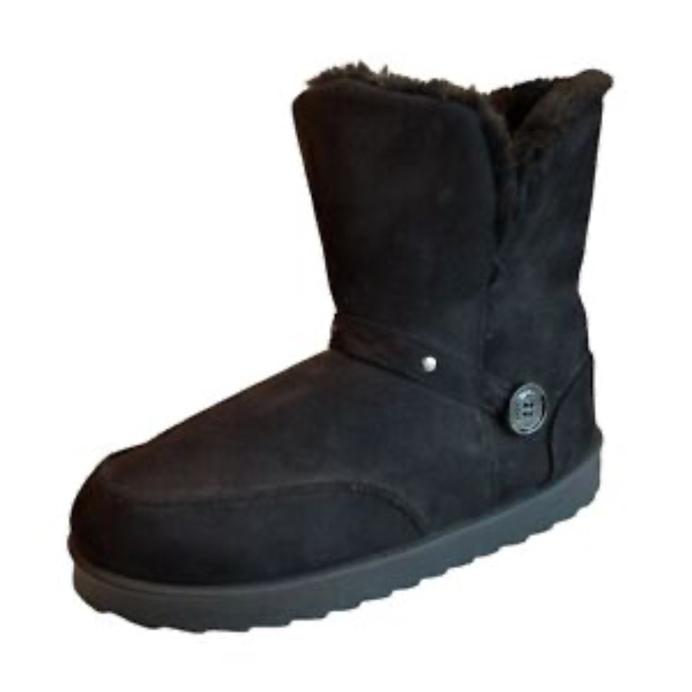 Cloudwalkers Faux Fur Slip On Boot Size 9 Black